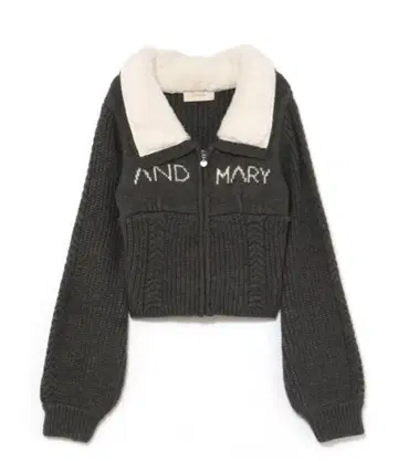 andmary Mary 로고 집업 탑 그레이