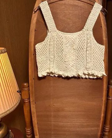 70년대 유럽 앤티크 빈티지 레이스 니트 뷔스티에 베스트