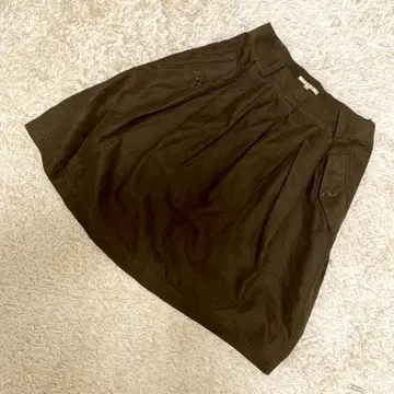 [ 고품질 ] SHIPS 플레어 스커트 S 밀리터리풍 포켓 디자인 브라운