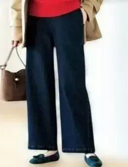 하르메크 통판 따뜻한 속기모 와이드 데님 LL 사이즈 인심 69