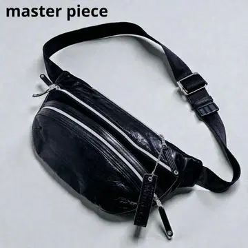 컨디션 최상 master piece 주름 가죽 바디백 힙색 가죽