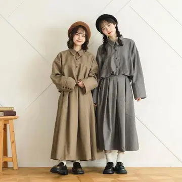 krahe 크레에 가을 컬러 벌룬 셔츠 브라운