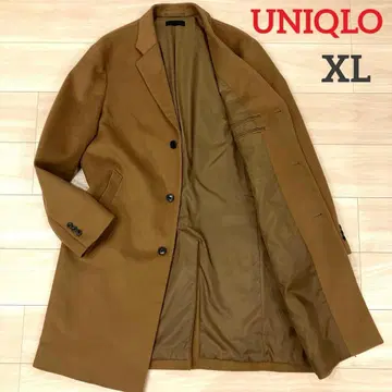 컨디션 최상 UNIQLO 체스터 코트 캐시미어 혼방 카멜 빅 사이즈 XL