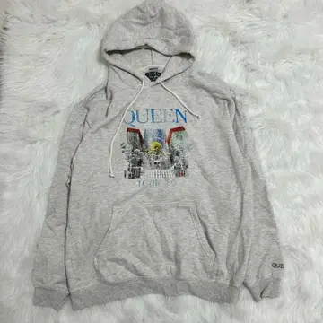 [ 새상품급 ] QUEEN 공식 후드티 L 그레이 속기모 락 구제 의류