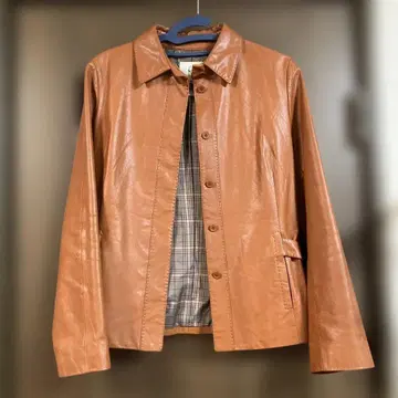 브라운 가죽 자켓 허리 벨트 포함