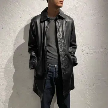 90s 빈티지 구제 의류 라무 가죽 자켓 가죽 코트 카 코트