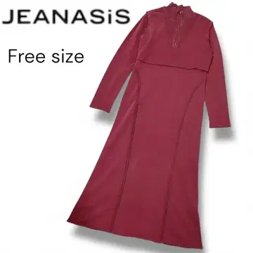 JEANASiS 버건디 하프 지퍼 리메이크 우라케 원피스