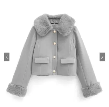 GRL 비쥬 버튼 퍼 숏 기장 코트 kz579