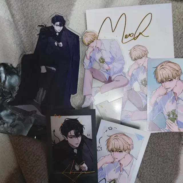 데못죽 대만판 청려,문대 아크릴스탠드 폴라로이드 엽서 포카