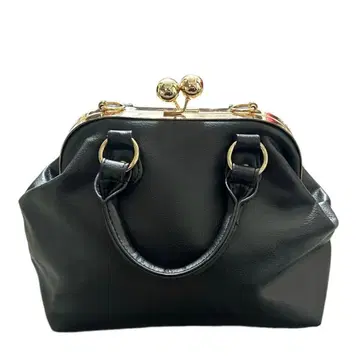 [ 당일 발송 ] 블랙 합성 피혁 핸드백