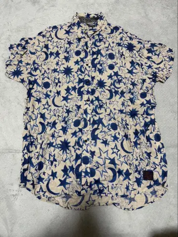 ZEPHYREN 반팔 셔츠 별과 달 패턴 XXL