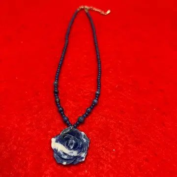 파란색 장미 펜던트 목걸이