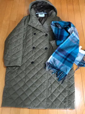 프레임워크 퀼팅 후디 롱 코트 컨디션 최상 정가 50,600엔