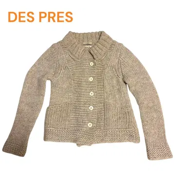 DESPRES 투모로우랜드 알파카 혼방 굵은 니트 가디건 숏