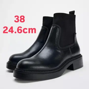 ZARA 트랙 솔 첼시 숏부츠 38