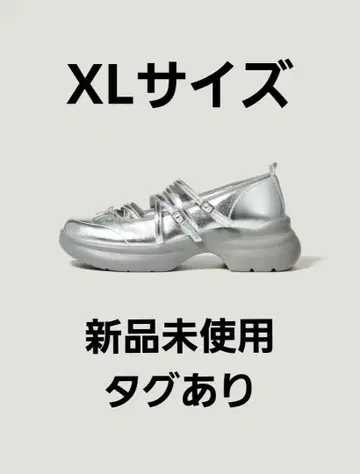 GU rokh 메리제인 슈즈 실버 XL 사이즈