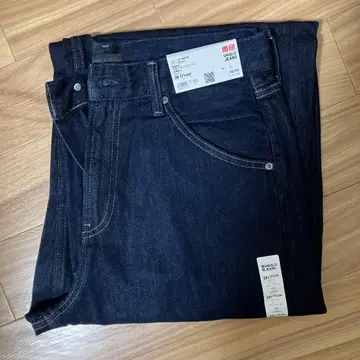 [ 미사용 택 포함 ] 유니클로 배기 커브 진 기장 짧음 28인치 네이비