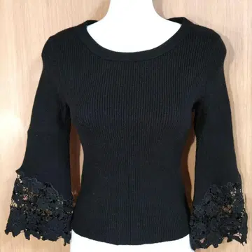 BE RADIANCE 블랙 리브 니트 긴팔 Free