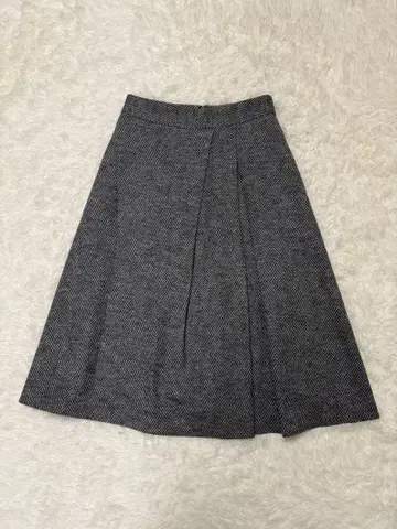 23구 헤링본 롱 울 혼방 스커트 그레이