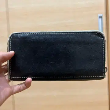 아메카지 가죽 장지갑 블랙