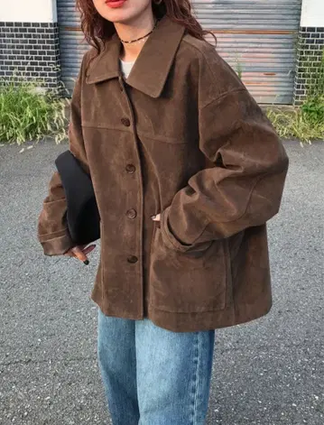 klee 스웨이드 트래커 자켓 브라운