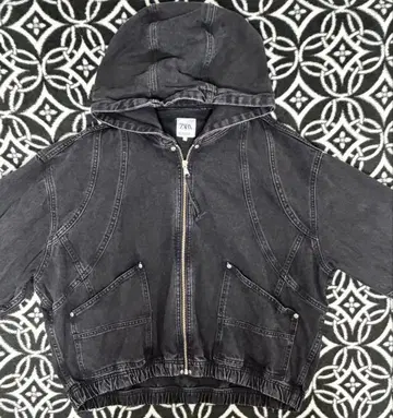 ZARA 워시 데님 후드티