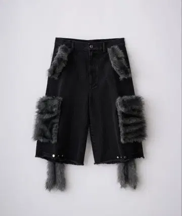 [ grancy ] 퍼 포켓 디자인 하프 데님 카고 팬츠