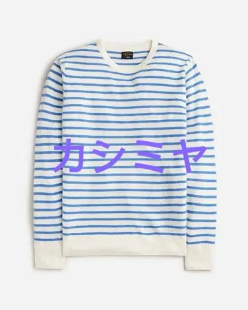 새상품급 J.CREW 캐시미어 100% 크루넥 니트 스웨터 L 보더