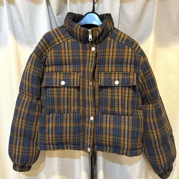 fano studios 체크 무늬 숏 다운 자켓