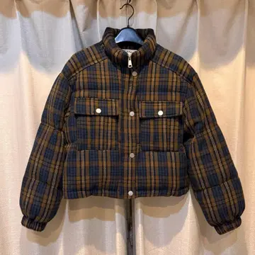 fano studios 체크 무늬 숏 다운 자켓