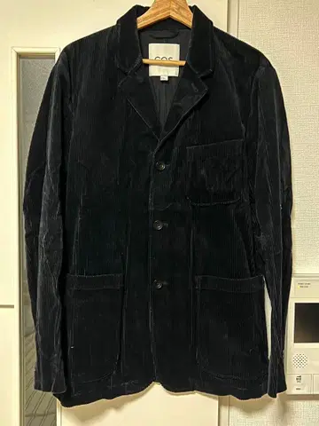 COS 네이비 코듀로이 테일러드 자켓