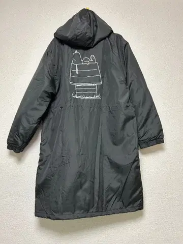 스누피 자수 벤치 코트 블랙