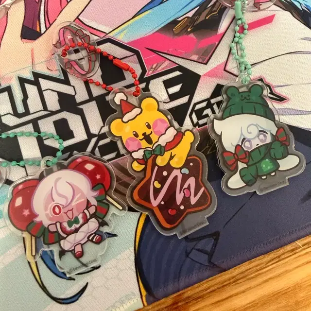 버터샵 쿠키런 콜라보 아크릴스탠드 키링 캔디애플 밀키웨이 곰젤리