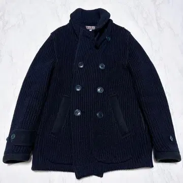 BLUEBLUE 네이비 압축 니트 P 코트 S 사이즈