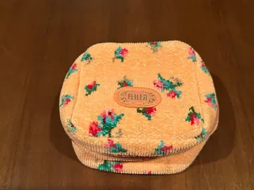 꽃무늬 컴팩트 파우치 오렌지