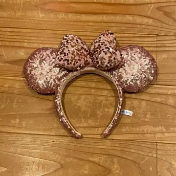 미니 마우스풍 스팽글 머리띠 핑크