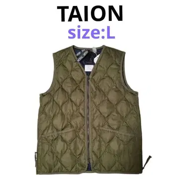 [ 새상품 ] TAION 타이온 밀리터리 다운 베스트 다크 올리브 L