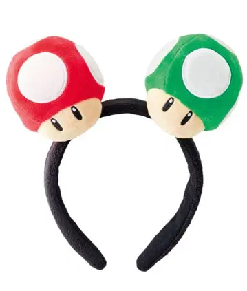 마리오 버섯 머리띠 (빨간색 그린)