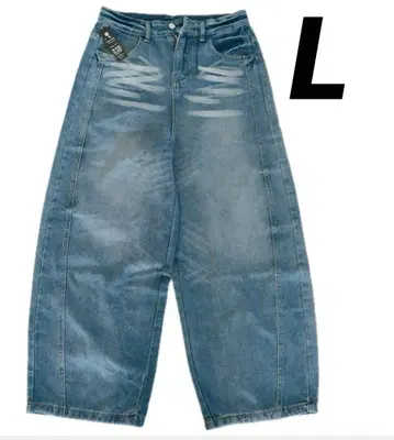 남성용 데님 블루 L 새상품 A라인 디자인 데님 포켓 청바지