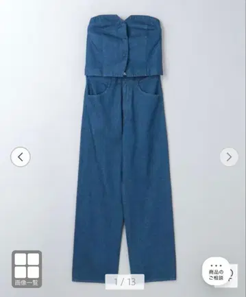 <6(ROKU)> 데님 뷔스티에 올인원