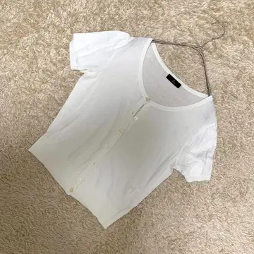 [ 고품질 ] INED 이네드 반팔 가디건 9호 화이트 냉감 면레이온