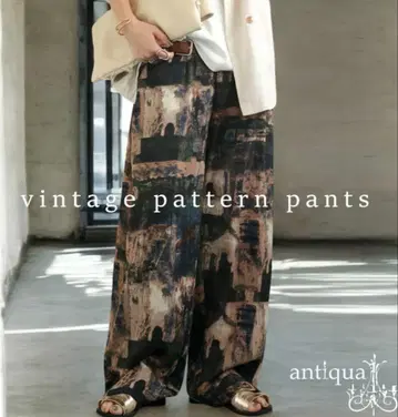 [시착만 한 상품] antiqua 안티카 빈티지 패턴 팬츠 L 사이즈