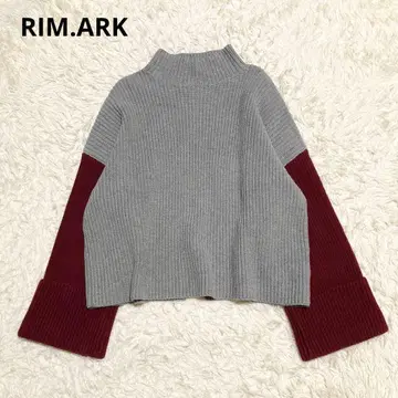 RIM.ARK 림아크 하이넥 바이컬러 니트 스웨터