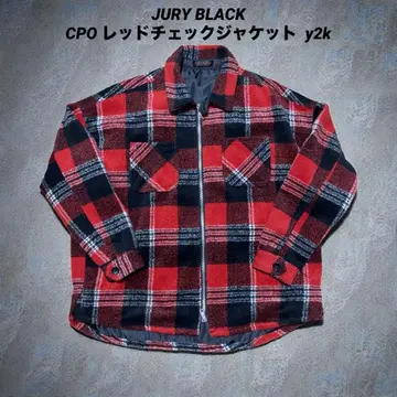 JURY BLACK CPO 레드 체크 자켓 y2k 시크 스타일 109