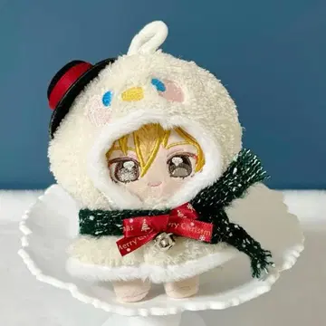 10cm 인형옷 앙스타 크리스마스 눈사람 2개 세트