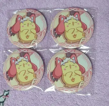 이레귤러 스마일 류라 솔로 원맨 캔뱃지 피요마루 4개