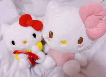 헬로키티 사쿠라 핑크 인형 BIG 봉제 인형 산리오 안아주기 포즈 인형