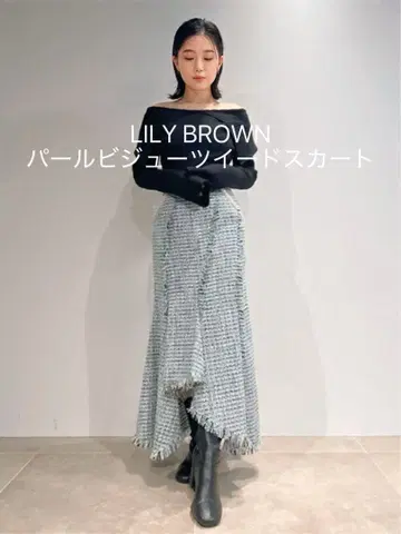 LILY BROWN 릴리 브라운 펄 비쥬 트위드 스커트