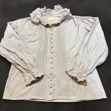 핑크하우스 프릴 핀턱 핑크 블라우스