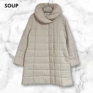 [ 새상품급 ] 수프 베이지 퀼팅 점퍼 롱 코트 M 심플